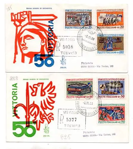 Italien FDC Venetia 1968 Vittoria voyata Racc. für Italien