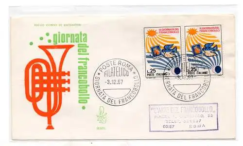 Italia FDC Venetia 1967 Gior. Briefmarke Paar gereist nach Italien