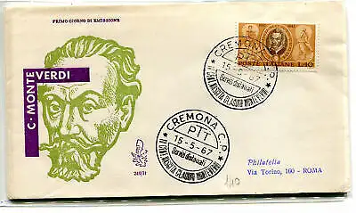 Italien FDC Venetia 1967 Monteverdi reiste nach Italien 755