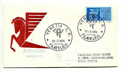 Italien FDC Venetia 1974 Espresso L.250 voyata Exp. für Italien