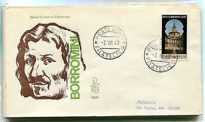 Italien FDC Venetia 1967 Borromini reiste nach Italien