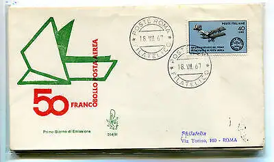 Italia FDC Venetia 1967 50. Luftpost reiste nach Italien