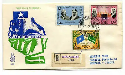 Somalia AFIS FDC Venetia 1967 König Feisal reiste Racc. für Italien