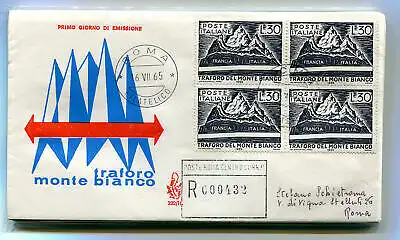 Italien FDC Venetia 1965 Monte Bianco Viertelreise Racc. für Italien