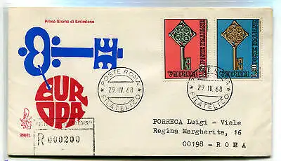 Italien FDC Venetia 1968 Europa gereist Racc. für Italien