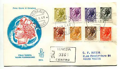 Italia FDC Venetia 1968 Siracusana 8 Val. gereist Racc. für Italien 818