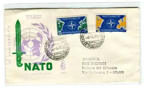 Italia FDC Venetia 1959 N.A.T.O. gereist Racc. für Italien