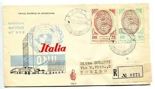 O.N.U. n. 807/807 auf Umschlag Venetia Venezia Racc.