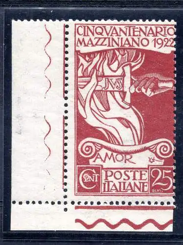 Mazzini Cent. 25 mit verformtem E-Buchstaben