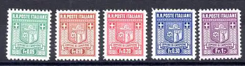 Italienischer Meister - Wappen der Gemeinde Nr. 1/5 komplette Serie