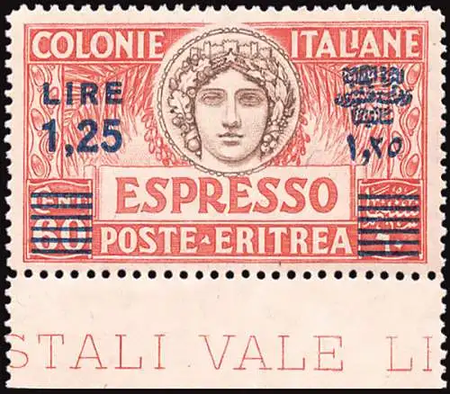 Eritrea - Espresso Lire 1,25 su Cent. 60 Nr. 11 schönes Exemplar