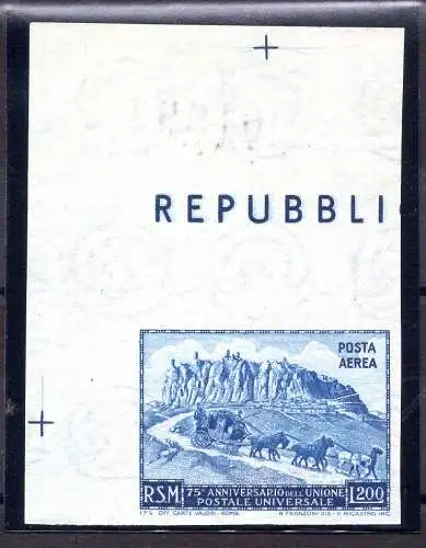 U.P.U. Luftpost Lire 200 ungezähnt Nr. 96 - MNH