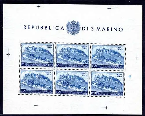 1951 U.P.U. Lire 200 Bogen Nr. 9 - MNH