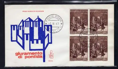 Italien FDC Venetia 1967 Pontida Viertel nicht gereist