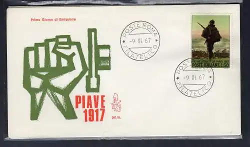 Italien FDC Venetia 1967 Piave nicht gereist