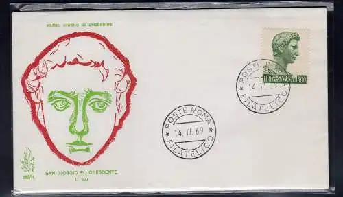 Italien FDC Venetia 1969 San Giorgio 500 nicht gereist