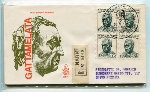 Italien FDC Venetia 1970 Erasmus da Narni Viertelreise Racc. für Italien