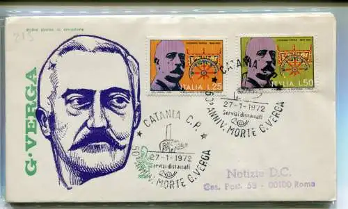 Italien FDC Venetia 1972 Stab reiste nach Italien