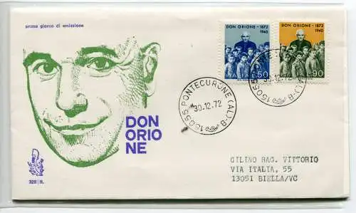 Italien FDC Venetia 1972 Don Orione reiste nach Italien