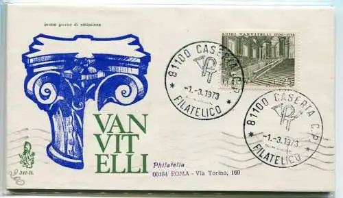 Italien FDC Venetia 1973 Vanvitelli reiste nach Italien