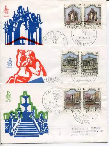 Italien FDC Venetia 1973 Brunnen Paar nicht gereist