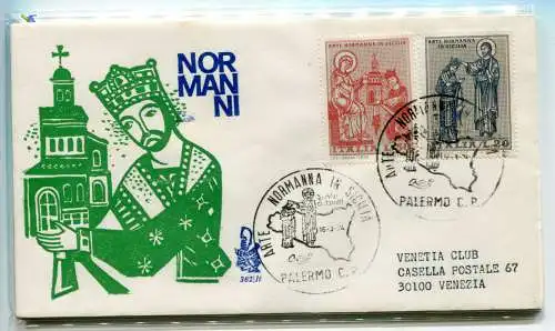 Italien FDC Venetia 1974 Normannische Kunst reiste nach Italien