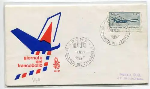 Italia FDC Venetia 1973 Gior. Briefmarke nach Italien gereist