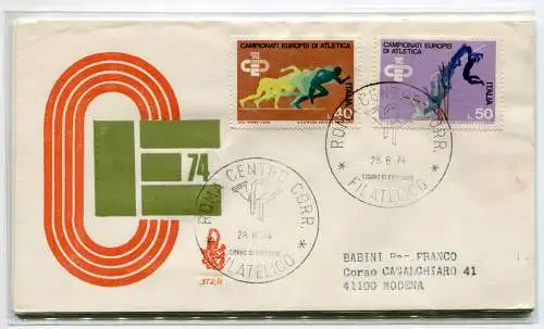 Italien FDC Venetia 1974 Atletica reiste nach Italien