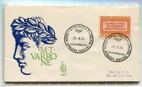 Italien FDC Venetia 1974 Varrone reiste nach Italien