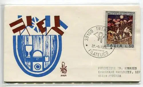 Italien FDC Venetia 1974 Wein nach Italien gereist