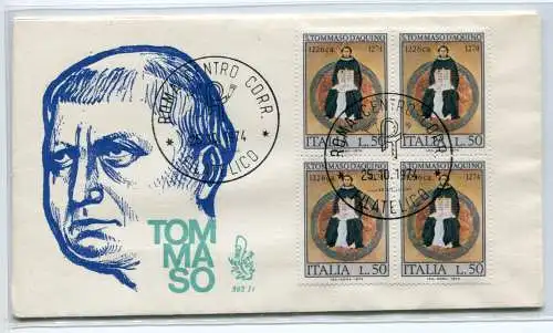 Italien FDC Venetia 1974 San Tommaso Viertel nicht gereist