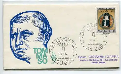 Italien FDC Venetia 1974 San Tommaso reiste nach Italien