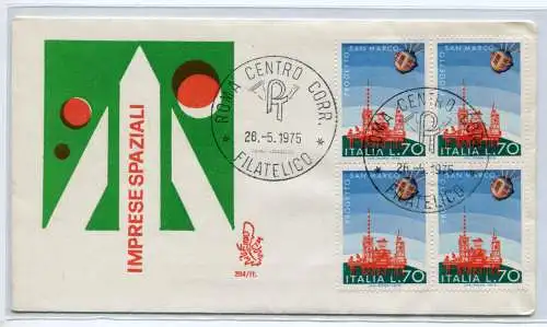 Italien FDC Venetia 1975 Raumfahrtunternehmen Viertel nicht gereist