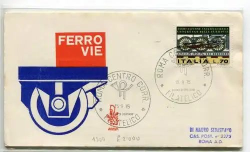 Italien FDC Venetia 1975 Eisenbahnen nach Italien gereist