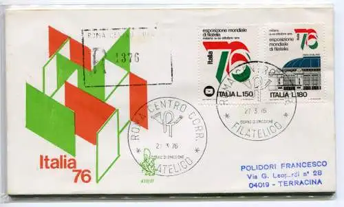 Italien FDC Venetia 1976 Italien '76 gereist Racc. für Italien