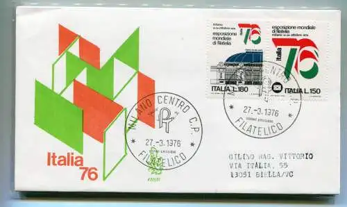 Italien FDC Venetia 1976 Italien '76 gereist Racc. für Italien