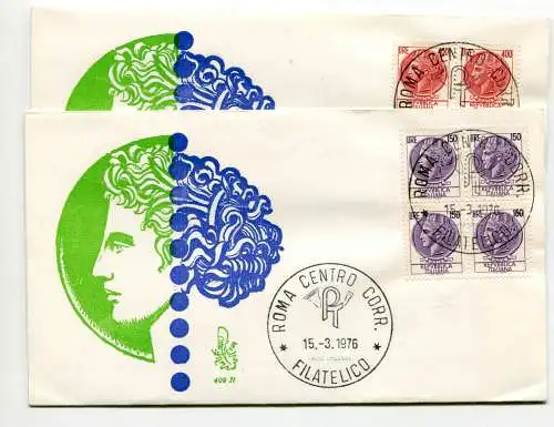 Italien FDC Venetia 1976 Syrakus 150 400 Viertel nicht gereist