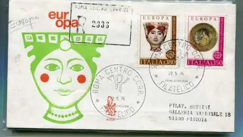 Italien FDC Venetia 1976 Europa gereist Racc. für Italien