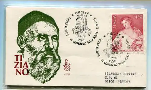 Italien FDC Venetia 1976 Tizian reiste nach Italien