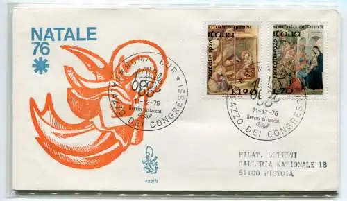 Italien FDC Venetia 1976 Weihnachten nach Italien gereist