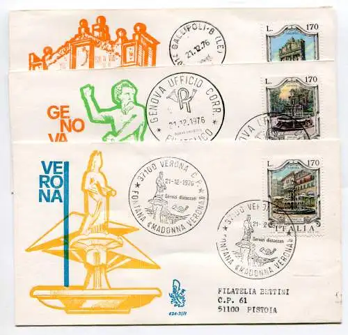 Italien FDC Venetia 1976 Brunnen reiste nach Italien