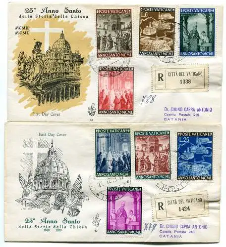 Vatikan FDC Venetia 1949 Anno Santo voyata Racc. für Italien