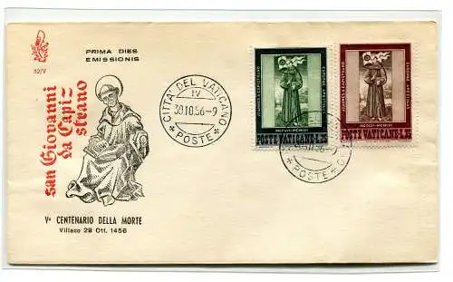 Vatikan FDC Venetia 1956 San Giovanni nicht gereist