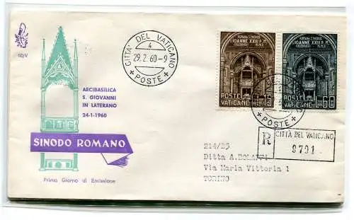 Vatikan FDC Venetien 1960 Synode gereist Racc. für Italien