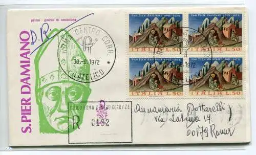 Italien FDC Venetia 1972 Pier Damiano Viertelreise Racc. für Italien 1037