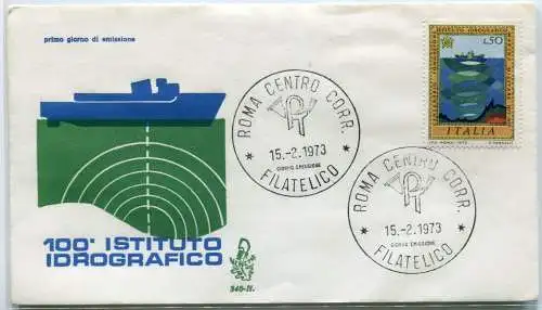 Italien FDC Venetia 1973 Hydrographie reiste nach Italien