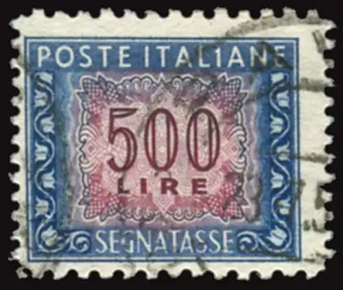 Segnatasse Lire 500 dent. 11,1/4 x 13,1/4 Wasserzeichen NS