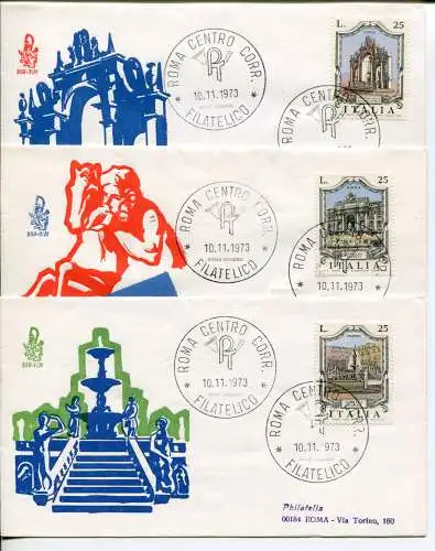 Italien FDC Venetia 1973 Brunnen reiste nach Italien