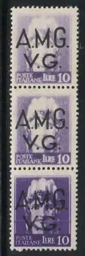 AMG.VG. - Imperiale Lire 10 Nr. 11c Druck der verblassenden Briefmarke