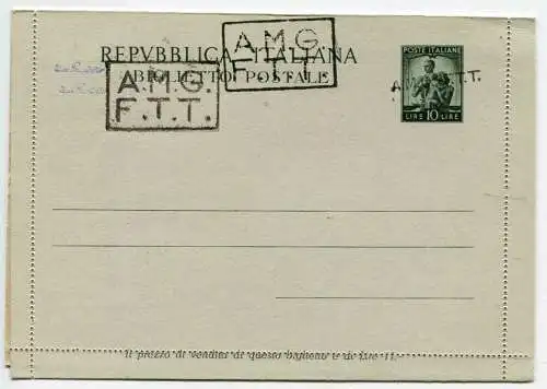 TriesteA-B.P. L.10 Democratica n.B1 (sopr.A+B) var. Doppelaufdruck B